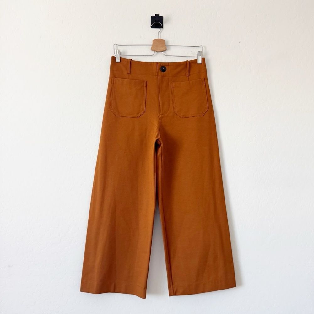 NWT Tahari Wide Leg Pant High Rise Patch Pockets In Burnt Orange Size 10 - Picture 2 of 9